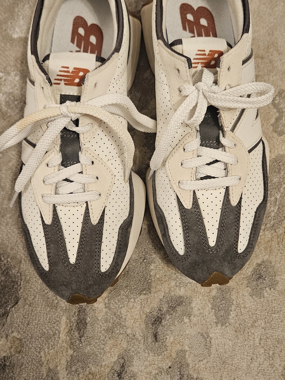 New Balance Castlerock Swa Salt White, Gray  Perforated Leather Sneakers